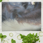 Das intensive Schwarze Lama-Gesicht Nah Geschirrtuch (Gefaltet)