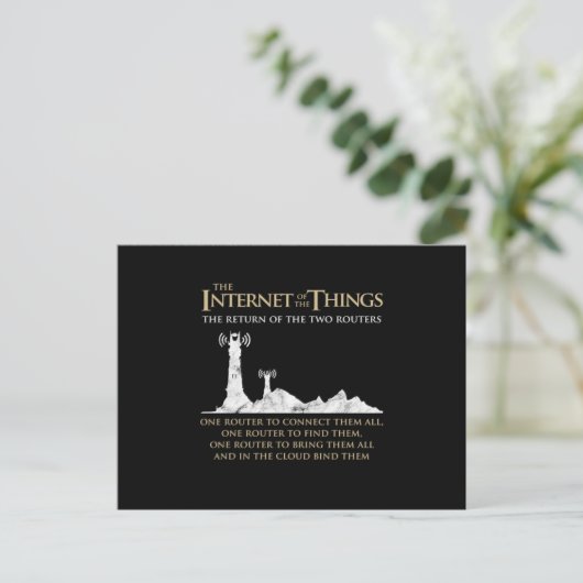 Das Internet der Dinge, zwei Routers Daten intelli Postkarte (Stehend Vorderseite)