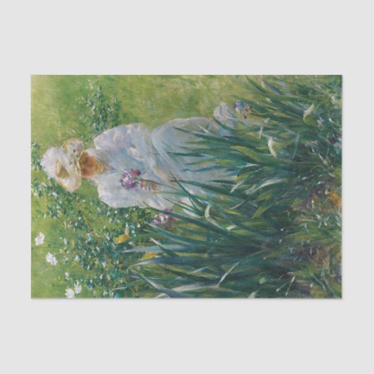 Das Iris-Bett von Charles Courtney Curran Seidenpapier (Vorderseite)