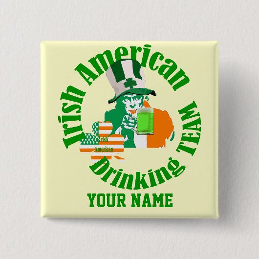 Das irische amerikanische Trinkteam, St Patrick's Button (Vorderseite)