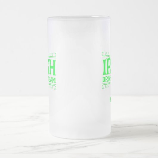 Das irische Getränketeam, das Glück, das Kleeblatt Mattglas Bierglas (Mittel)