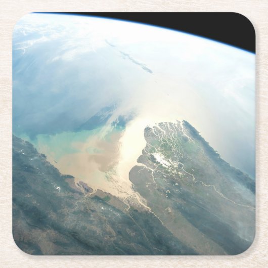 Das Irrawaddy River Delta in Birma (Myanmar). Rechteckiger Pappuntersetzer (Vorderseite)