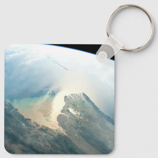 Das Irrawaddy River Delta in Birma (Myanmar). Schlüsselanhänger (Rückseite)