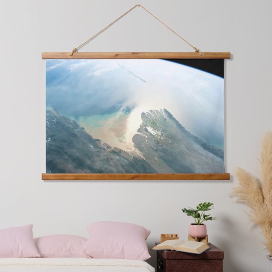 Das Irrawaddy River Delta in Birma (Myanmar). Wandteppich Mit Holzrahmen (Schlafzimmer)