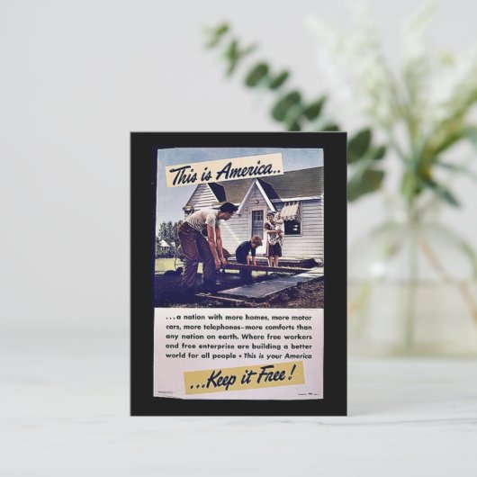 Das ist Amerika, das es kostenlos Behalte! Postkarte (Stehend Vorderseite)