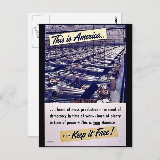 Das ist Amerika, das es kostenlos Behalte! Postkarte (Vorne/Hinten)