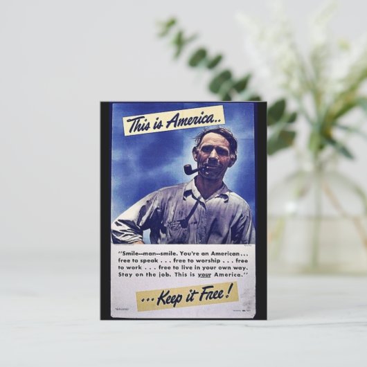 Das ist Amerika, das es kostenlos Behalte! Postkarte (Stehend Vorderseite)