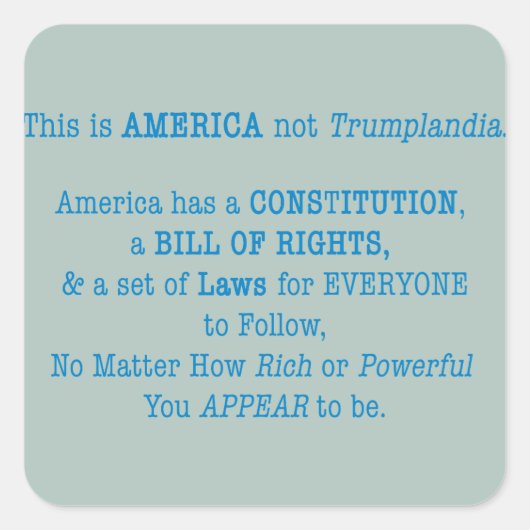 Das ist Amerika Quadratischer Aufkleber (Vorderseite)