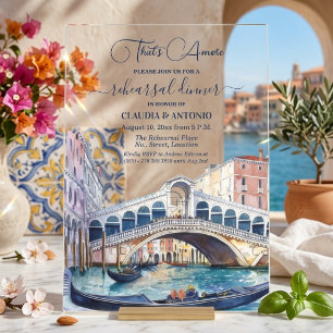 Das ist Amore Aquarell Venedig Probedinner Acryleinladungen