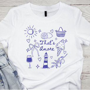 Das ist Amore Blaue Kokette Schleife Italienischer T-Shirt