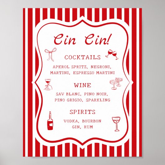 Das ist Amore Brautparty Bar Poster (Vorne)