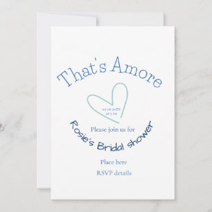 DAS IST AMORE BRAUTPARTY BLAUES HERZ NAME DATUM SI EINLADUNG