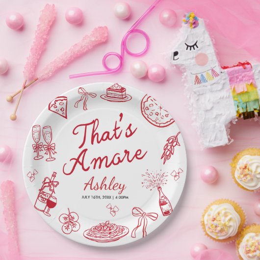 Das ist Amore Brautparty Pappteller (Party)