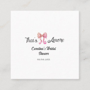 das ist amore Brautparty Pink Retro Bogen Boho Nam Quadratische Visitenkarte