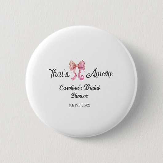 das ist amore Brautparty rosa retro Bogen Boho Nam Button (Vorderseite)