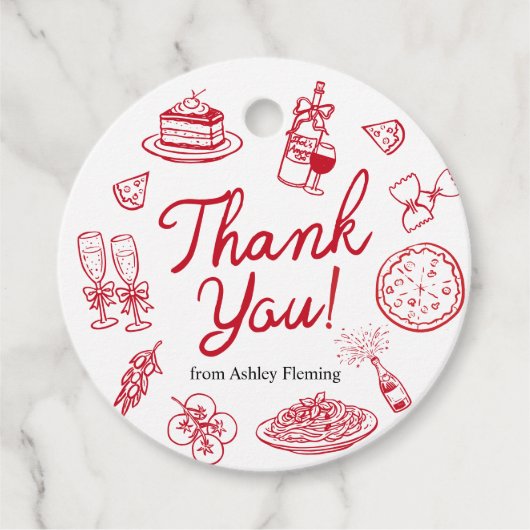 Das ist Amore, Danke  Geschenkanhänger (Vorderseite)