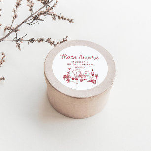 Das ist Amore Handgezeichnete Bridal Shower  Runder Aufkleber