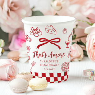 Das ist Amore handgezeichnete italienische Bridal Pappbecher