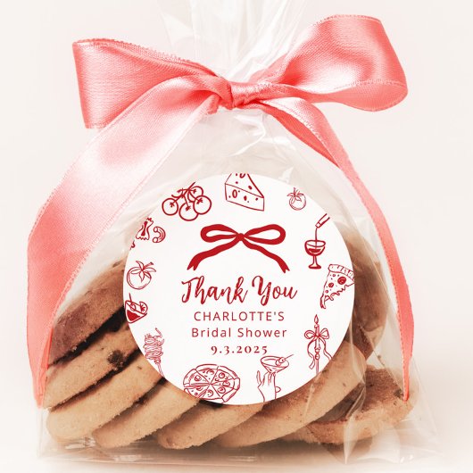 Das ist Amore Handgezeichnete Italienische Bridal  Runder Aufkleber