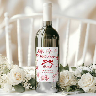 Das ist Amore handgezeichnete italienische Bridal Weinetikett