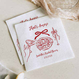 Das ist amore handgezeichnete Pizza Brautparty Serviette