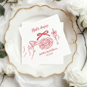 Das ist amore Handgezeichnete Pizza Junggesellinne Serviette