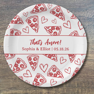 Das ist Amore Handgezeichnete Pizza-Party-Chic-Hoc Pappteller