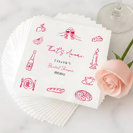 Das ist Amore Handgezeichnete Verspielte Elegante  Serviette