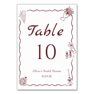 Das ist amore italienische Bridal Shower-Tischnumm Tischnummer
