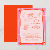 Das ist Amore Italienische Doodles Hochzeit Einladung (Vorne/Hinten)