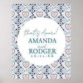 Das ist Amore Italienische Fliesen und Herzen Poster