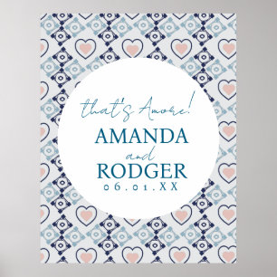 Das ist Amore Italienische Fliesen und Herzen Poster