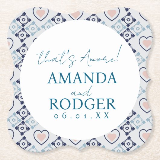 Das ist Amore Italienische Fliesen und Herzen Untersetzer (Vorderseite)