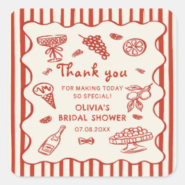 Das ist Amore Italienische handgezeichnete Bridal Quadratischer Aufkleber