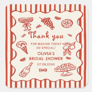 Das ist Amore Italienische handgezeichnete Bridal  Quadratischer Aufkleber