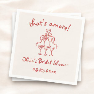 Das ist Amore! Italienische handgezeichnete rote B Serviette