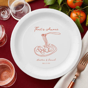 Das ist Amore Italienische Hochzeitsanpassung Pappteller