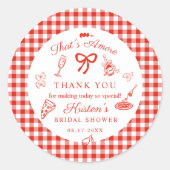 Das ist Amore Italienische Hochzeitsdusche Danke Runder Aufkleber (Vorderseite)