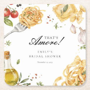 Das ist Amore Italienische Hochzeitsdusche Rechteckiger Pappuntersetzer