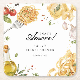 Das ist Amore Italienische Hochzeitsdusche Rechteckiger Pappuntersetzer