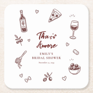 Das ist Amore Italienische Hochzeitsdusche Rechteckiger Pappuntersetzer