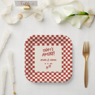 Das ist Amore Italienische Vintage-Brautparty Pappteller