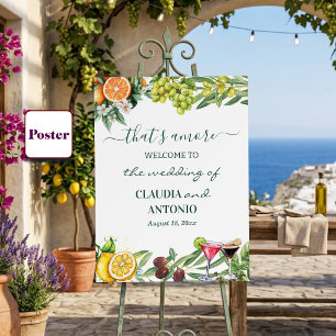 Das ist Amore Italienische Zitrus-Hochzeitsbegrüßu Poster