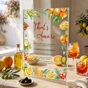 Das ist Amore Italienische Zitrus-Verlobungsfeier Acryleinladungen