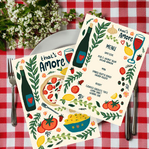 Das ist Amore Italienisches Essen Liebe Whimsical  Menükarte