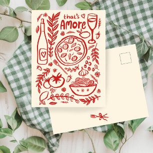 Das ist Amore Italienisches Essen Valentinstag Lie Postkarte