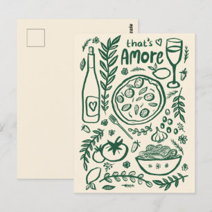 Das ist Amore Italienisches Essen Valentinstag Whi Postkarte