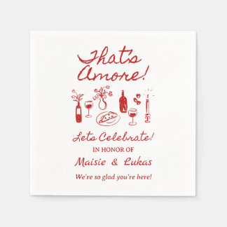 Das ist Amore Italienisches Thema Verlobungsfeier  Serviette