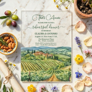 Das ist Amore Italienisches Weinberg-Probedinner Acryleinladungen