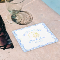 Das ist Amore Lemon Blue Tiles Personalisiert Wedd
